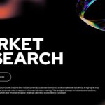 Market Research Google Slides Template - Title slide with flowing rainbow gradients on dark background