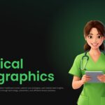 Medical Infographic Google Slides Template - Professional title slide with healthcare worker and green gradient