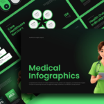 Medical Infographic Template - Dynamic overview slide with healthcare professional illustration and green design