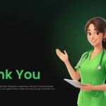 Medical Infographic Template - Thank you closing slide with healthcare professional and green gradient design