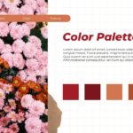 Moodboard Color Palette Template - Chrysanthemums background, color swatches in burgundy and coral tones
