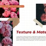Moodboard Texture Materials Template - Multiple floral photographs with tulips, carnations, peonies, decorative tape