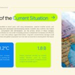 Climate Crisis Overview Template - Global statistics with temperature data and world map visualization