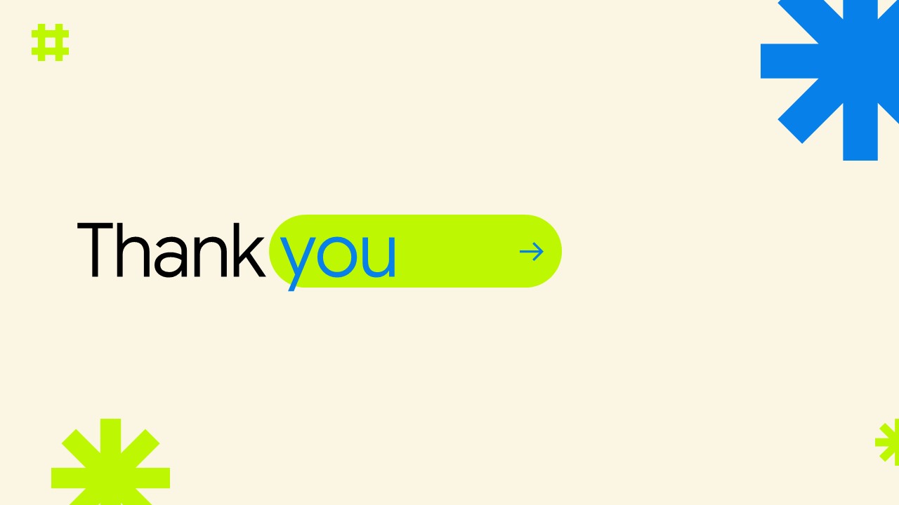 Thank You Template - Clean minimalist closing with bold typography and geometric design accents