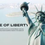 New York Template - Statue of Liberty overview slide to present landmark information and historical details