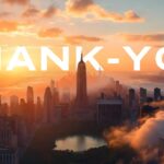 New York Template - Thank you slide with NYC skyline to professionally conclude your presentation