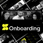 Onboarding Report Template - Dynamic cover with scattered slides preview