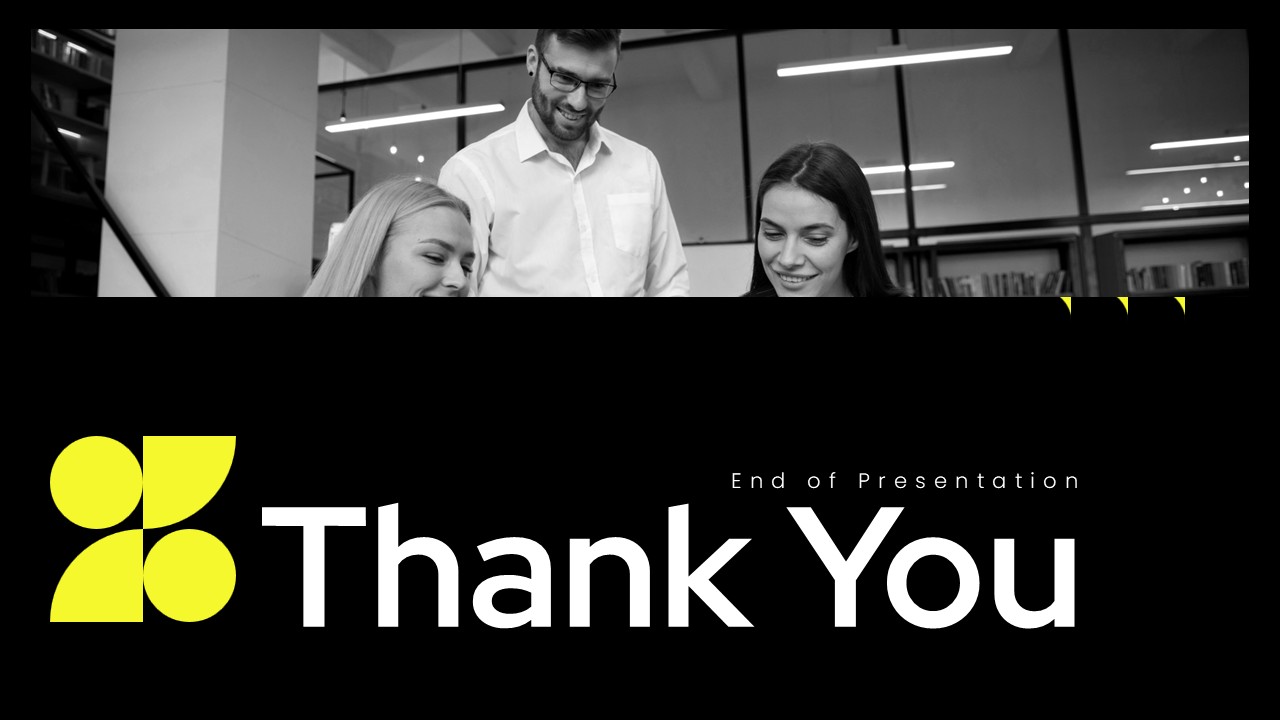 Onboarding Template - Thank you closing slide with professionals