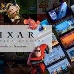 Pixar Animation Studios Template - Dynamic collage featuring beloved characters from Toy Story to Finding Nemo