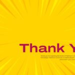 Pokemon Template - Thank you closing slide with large purple text on yellow sunburst background