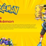 Pokemon Template - Types slide with educational text blocks and Ash carrying Pikachu image