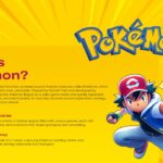 Pokemon Template - Content slide titled 'What is Pokemon' with bullet points and star icons