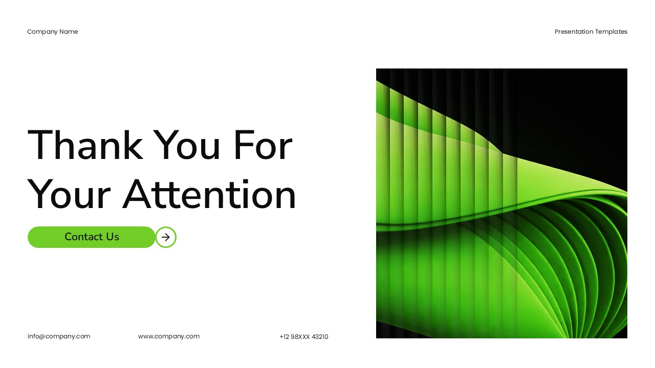 Product Demo Template - Thank you slide with contact button
