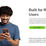 Product Demo Template - User focus slide with person using mobile device