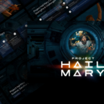 Project Hail Mary Template - Space station porthole centers dramatic cover with astronaut silhouette against cosmic blue backdrop