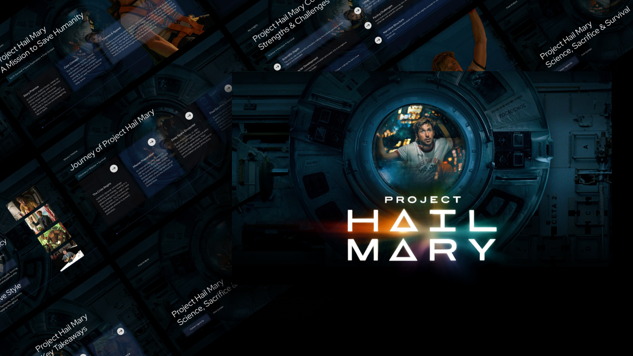 Project Hail Mary Template - Space station porthole centers dramatic cover with astronaut silhouette against cosmic blue backdrop