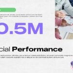 Quarterly Report Template - Financial performance showing 20.5M revenue