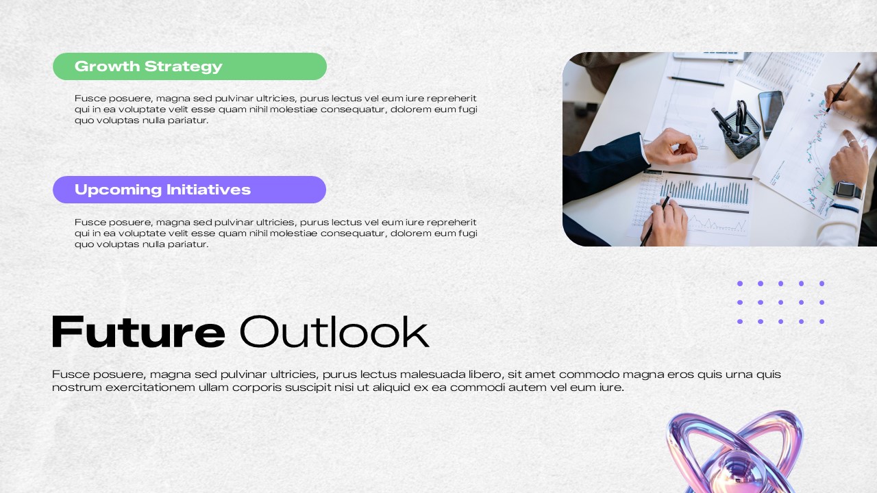 Quarterly Report Template - Future outlook with growth strategy section