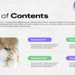 Quarterly Report Template - Table of contents with 4 content sections