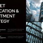 Real Estate Budget Allocation Template - Investment strategy slide with modern building imagery