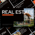 Real Estate Marketing Plan Template - Dynamic cover slide with modern house and presentation preview