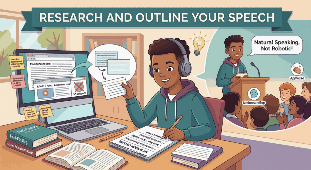 Research and outline your speech