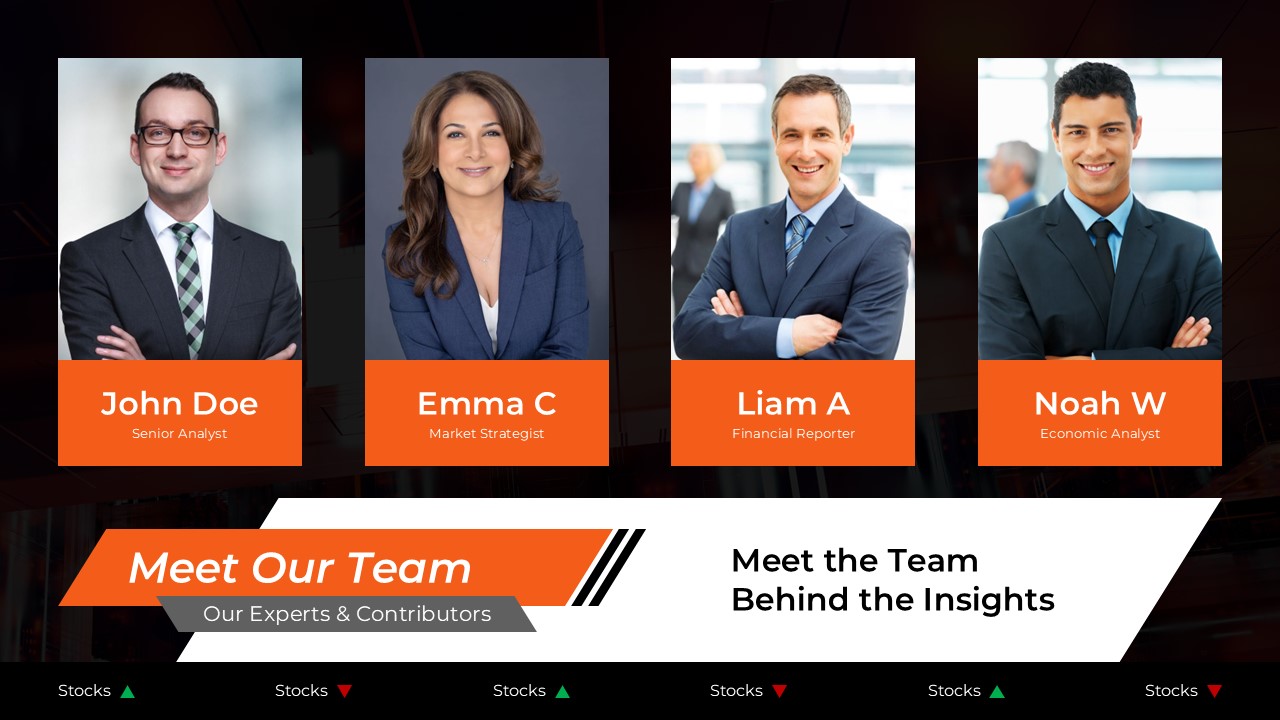 Reuters Template - Team introduction slide to present news staff and expert contributors