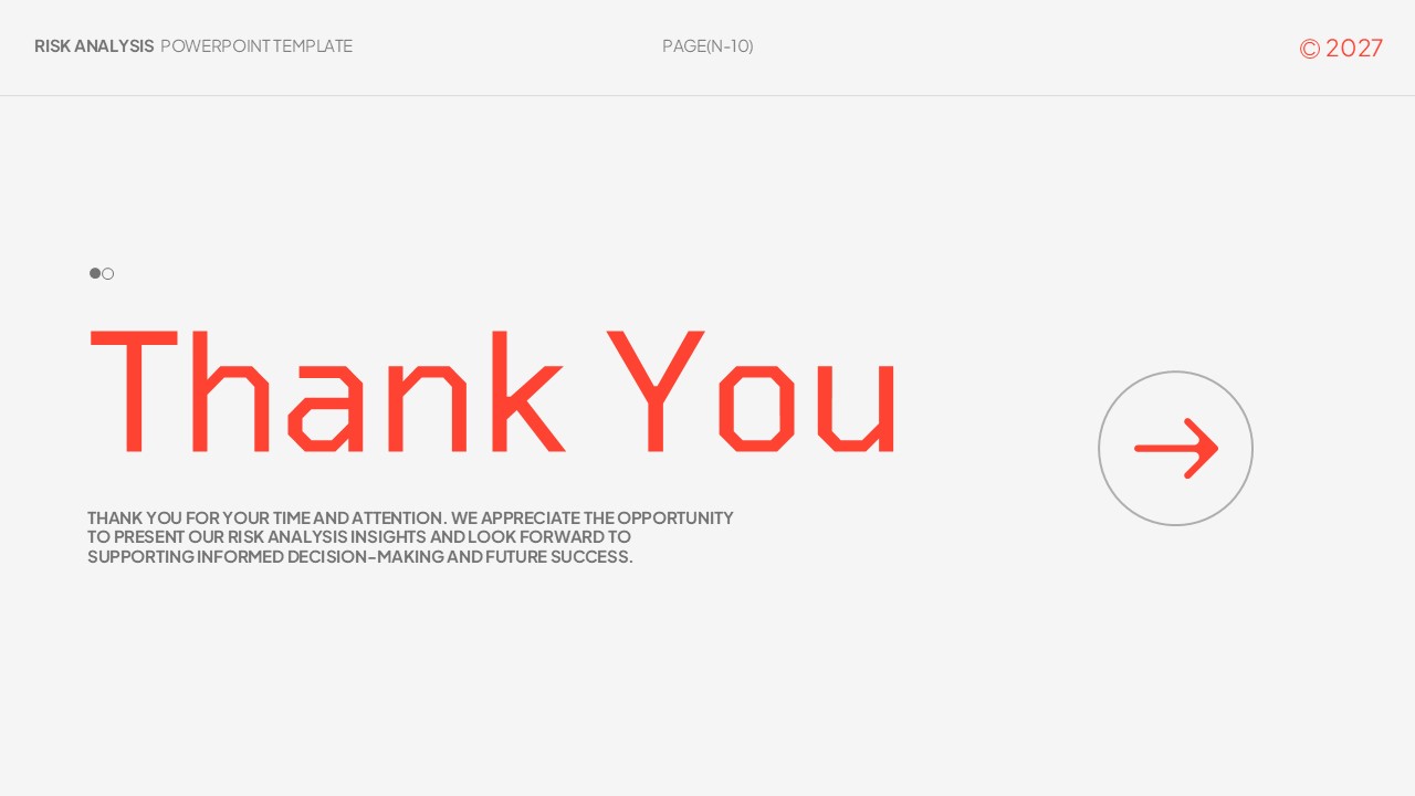 Risk Analysis Template - Professional thank you slide to conclude your risk management presentation