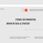 SEO Report Template - Strategic overview slide to communicate SEO momentum and data-driven strategy approach