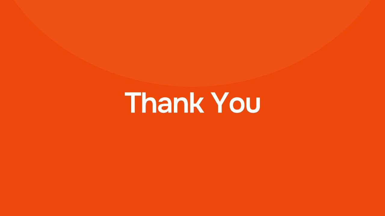 SEO Report Template - Professional thank you slide to conclude your SEO presentation with modern orange design