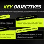 Sports Shop Business Plan Template - Key objectives slide with four business goals and athletic imagery