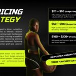 Sports Shop Business Plan Template - Pricing strategy slide with three-tier pricing structure and athlete imagery