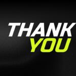 Sports Shop Business Plan Template - Thank you slide with bold typography and lime green wave design elements