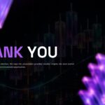 Stock Market Template - thank you closing slide with city skyline background and purple lighting effects