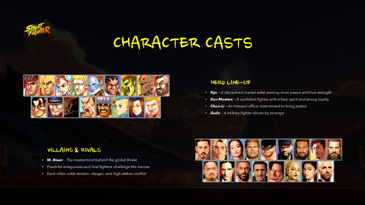 Street Fighter Movie Template - PowerPoint and Google Slides