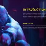 Street Fighter Introduction Template - Character portrait with genre overview and 2026 film details