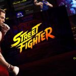 Street Fighter Movie Template - Dynamic cover slide with character portraits and iconic yellow logo