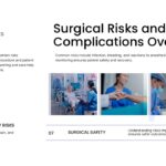 Surgery PowerPoint - Surgical risks and complications overview slide with safety information and medical images