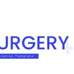 Surgery Google Slides Template - Professional medical presentation cover with blue typography and cross symbols