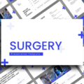 Surgery PowerPoint Template - Complete template preview showing multiple medical presentation slides with blue design