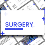 Surgery PowerPoint Template - Complete template preview showing multiple medical presentation slides with blue design
