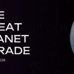 Great Planet Parade Template - Title slide to start your space science presentation with Earth imagery and event title