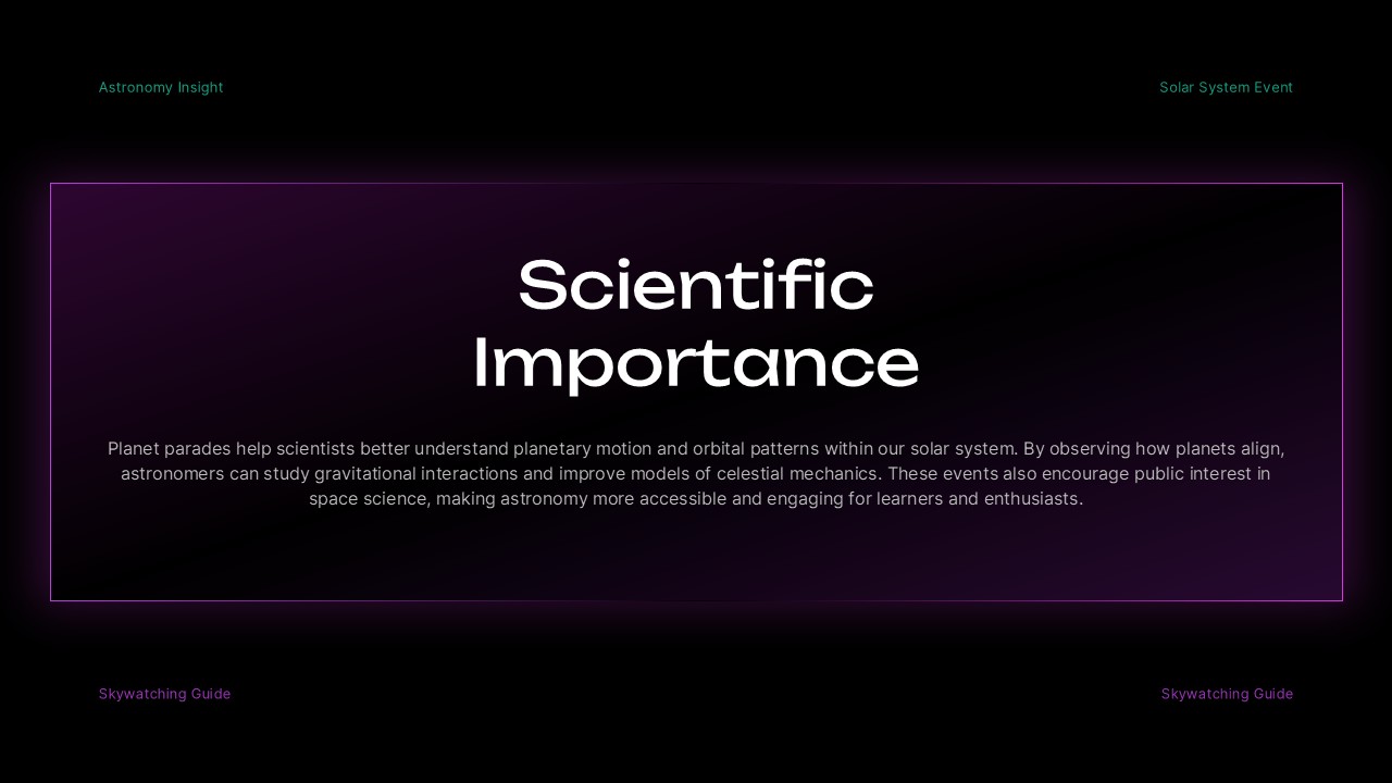 Great Planet Parade Template - Academic slide to highlight the scientific value and research importance of planet parades