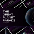 Great Planet Parade Template - Cover slide to introduce astronomical presentation with space theme and event details
