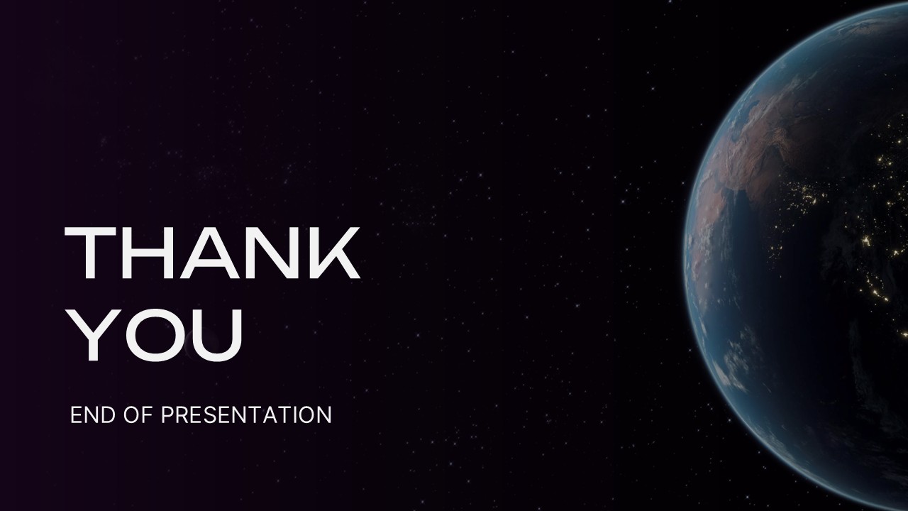 Great Planet Parade Template - Closing slide to end your astronomy presentation with professional thank you message