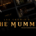 The Mummy Movie Template - 3D preview showing multiple dark horror-themed slides with gold typography