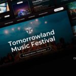 Tomorrowland Music Festival Template - Layered preview showcasing dynamic 3D presentation design with festival branding