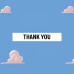 Toy Story 5 Template - simple thank you slide with centered text on blue sky cloud background