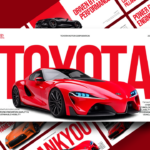 Toyota Motor Corporation template - professional cover slide to introduce automotive presentations with brand logo