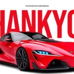 Toyota thank you template - professional closing slide to end presentations with brand messaging and vehicle imagery